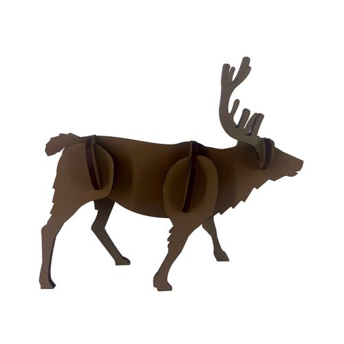 Abstract Designs Single Reindeer A5 - Dark Brown